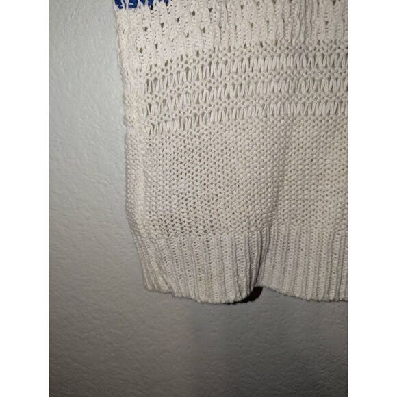 Current Elliott The Mixed Stitch Stripe Half-Sleeve Sweater Blue Horizon Size 0 - Picture 16 of 16